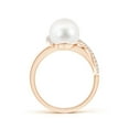 thumbnail image 2 of ANGARA Freshwater Cultured Pearl Swirl Ring with Diamonds in 14K Rose Gold for Women | June Birthstone, Birthday, Anniversary, Jewelry Gift for Women | Pearl Ring, 2 of 7