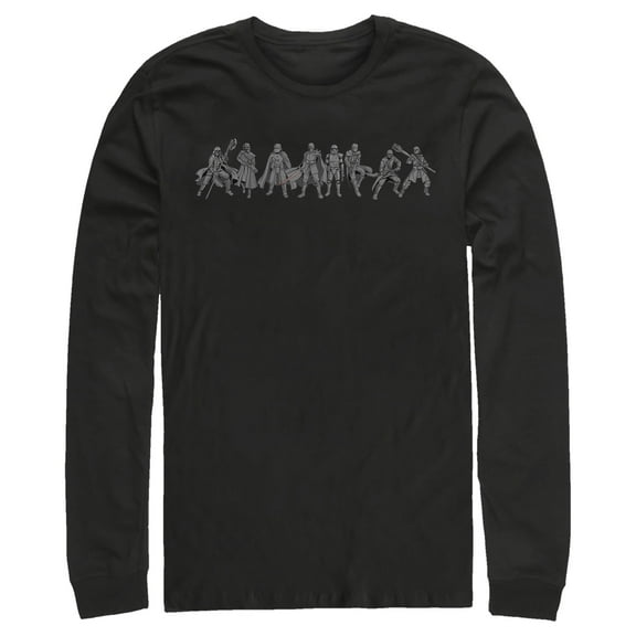 Men's Star Wars: The Rise of Skywalker Knights of Ren Line Long Sleeve Shirt Black X Large