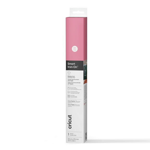 Cricut® Smart Iron-On™ Vinyl Matless Heat Transfer Vinyl (3 ft), 13 x36, Pink