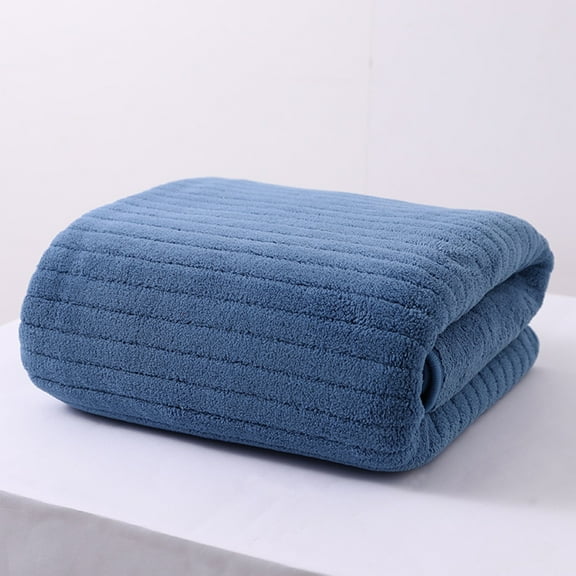 Bxaolu Bath Towel (27 x 55 Inches) Velvet Ultra Soft Highly Absorbent Bath Towel, Lightweight and Quick Drying Towels for Body, Sport, Yoga, SPA, Fitness, Blue