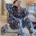 thumbnail image 1 of Pijama de franela para niña, bonito traje de mujer, estilo japonés dulce, ropa para el hogar, otoño e invierno, forro polar, cálido, suelto, 1 of 6