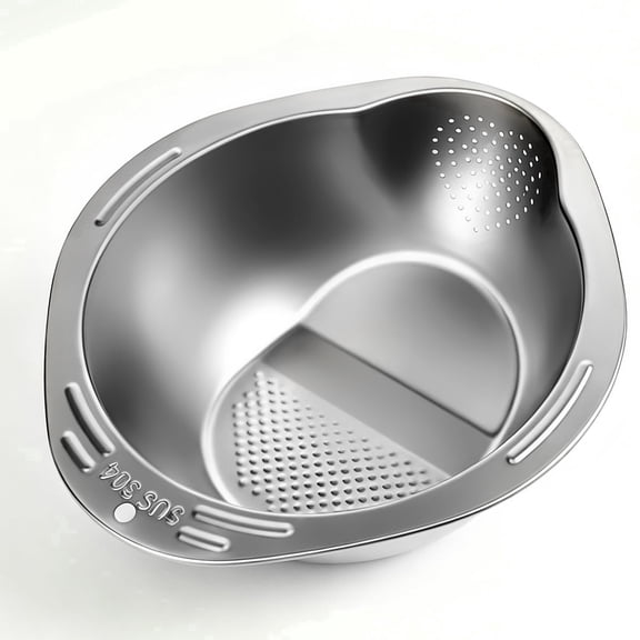 Stainless Steel Colander Rice Strainer Bowl Drain Basin for Soaking and Rinsing