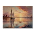 thumbnail image 3 of Designart "Dreamy Regatta Sail Boat III" Boat Print on Natural Pine Wood, 3 of 5