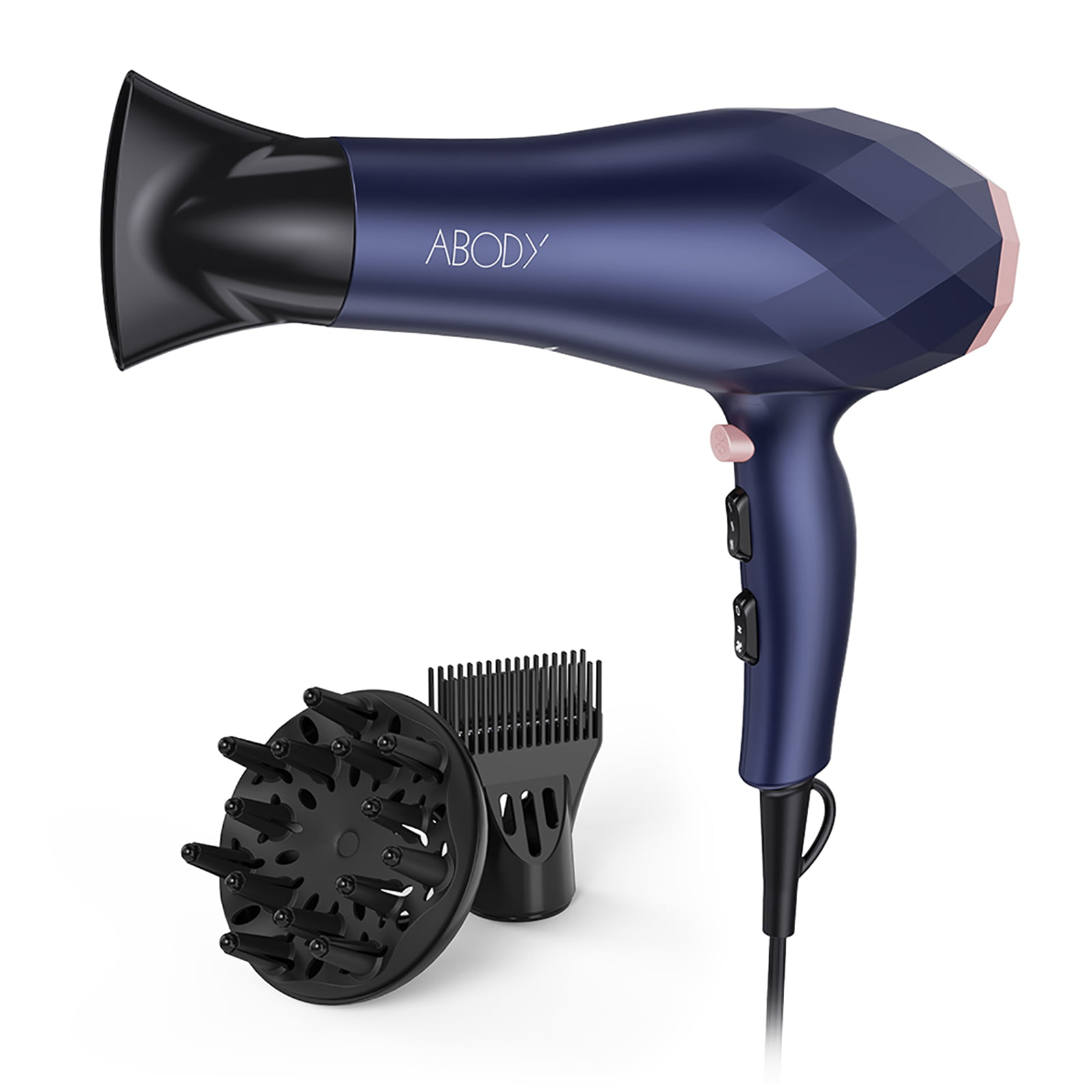 Abody Professional Hair Dryer Negative Ion Blow Dryer 2 Speed and 3 Heat  Setting Quick Dry Light Weight Low Noise Hair Dryers with Diffuser  Concentrator Comb 