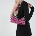 thumbnail image 4 of Bolso de hombro PU PU cuero bolso de bolsas de bolsillo de cuero para mujeres (rosa roja), 4 of 9