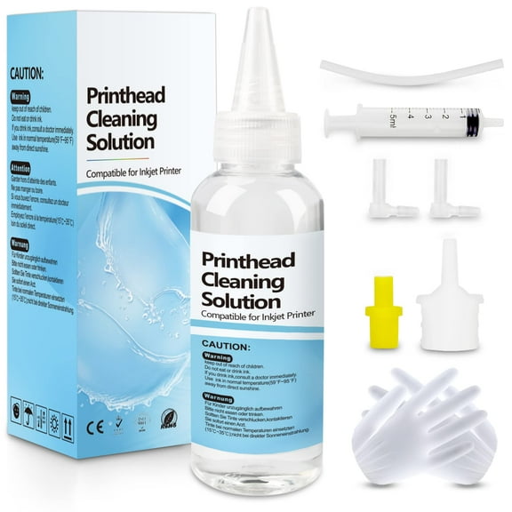 Printhead Cleaning Kit Work for Epson HP Canon Brother Inkjet Printer Cleaning Kit, Printer Head Cleaning Kit, Printhead Cleaner Kit, Printer Cleaning Solution, Printer Nozzle Liquid, Printer Cleaner