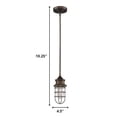 thumbnail image 5 of HomeRoots 10.25 x 4.5 x 4.5 in. Virginia 1-Light Oil-Rubbed Bronze Pendant with Wire Cage Shade, 5 of 5