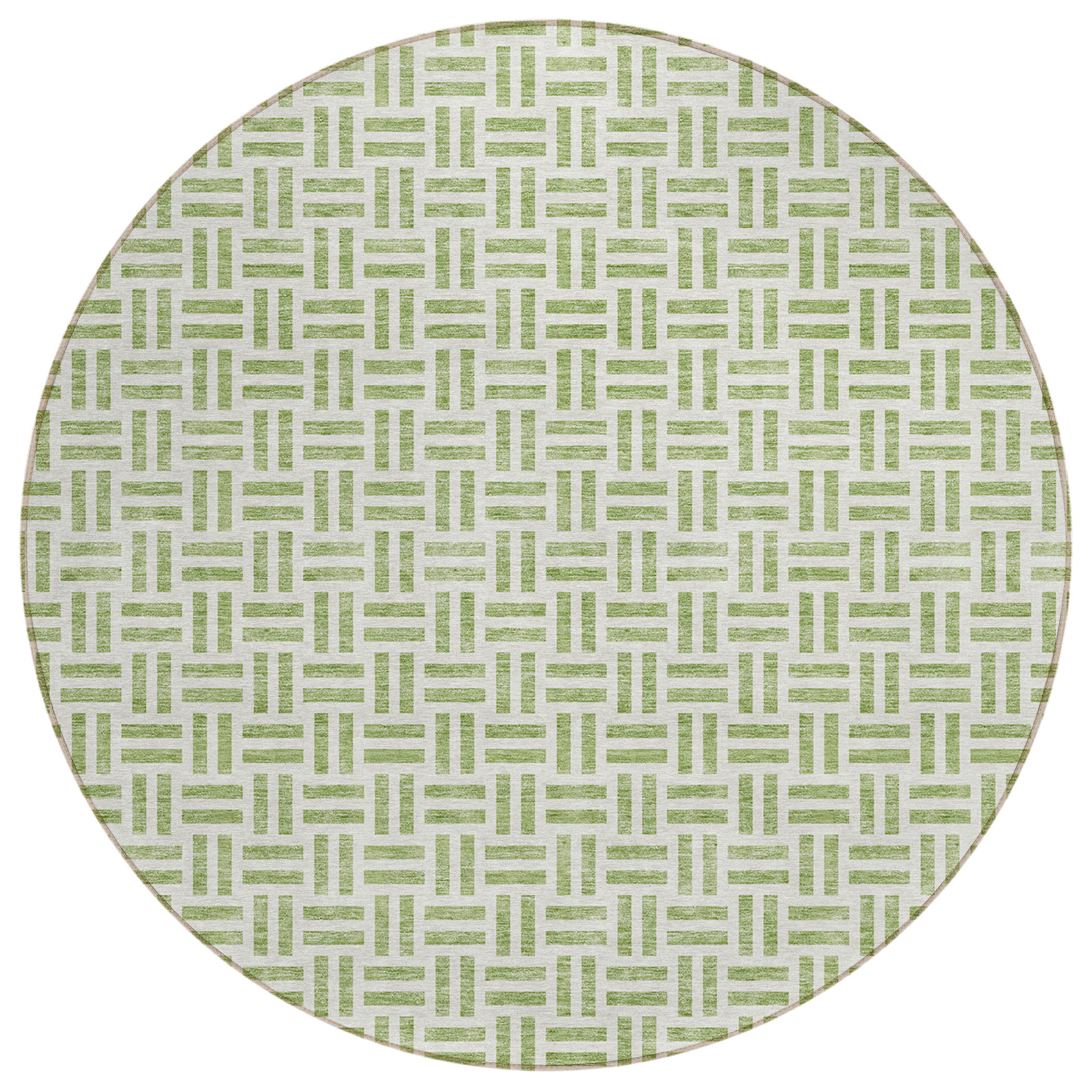 Addison Rugs Chantille Indoor/Outdoor Transitional Geometric Aloe Washable Round Rug, 8' x 8'