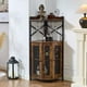 thumbnail image 3 of Gabinete de Bar Esquinero con Soporte para Copas y Puerta de Malla, Mueble para Licores y Bebidas, Mini Cantina con Repisa para el Hogar, 3 of 9