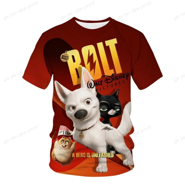 Camiseta informal con estampado 3d de Lightning Dog Bolt para niños y niñas, gran oferta, camiseta de manga corta Unisex con dibujos animados para niños 160 zhangmengya CONDUJO