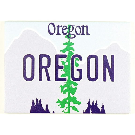 Oregon License Plate Fridge Collector's Souvenir Magnet 2.5" X 3.5"