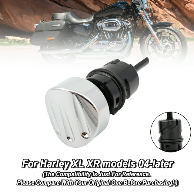 Oil Dipstick Tank Cap Plug For Sportster XL883 XL1200 2004-2016 Silver