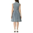 thumbnail image 3 of INSPIRE CHIC Denim Midi Dress for Women's Casual Sleeveless Distressed Jean Dress XL Dusty Blue, 3 of 5