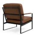 thumbnail image 6 of Set of 2 Amna Brown Arm Chair with Black Metal Legs, 6 of 8