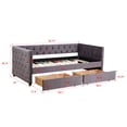 thumbnail image 4 of DEALTOPS Daybed with Drawers, Velvet Upholstered Twin Size Solid Wooden Sofa Bed Frame, Gray, 4 of 8