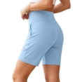 thumbnail image 4 of LILIYA Yoga Shorts for Women Wide Leg Capris Shorts High Waisted Pockets Loose Stretchy Breathable Shorts Lightweight Soft Comfy Casual Summer Shorts, 4 of 9
