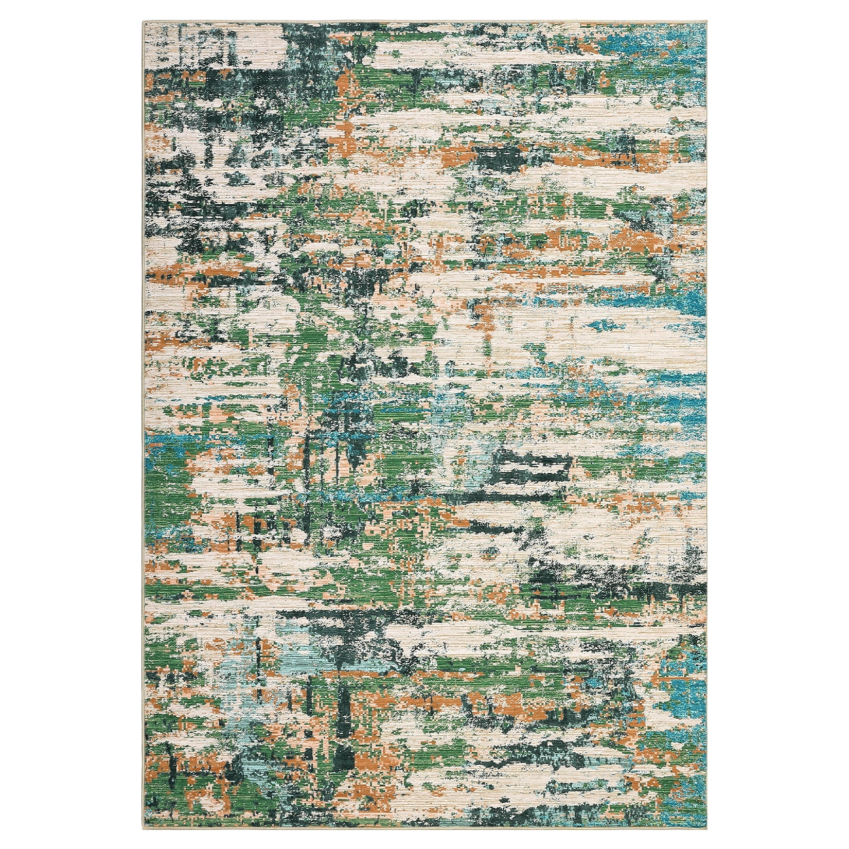 HOMERRY Area Rug 5' x 7' Modern Abstract Rug for Living Room Washable Soft Indoor Floor Carpet, Green