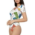 thumbnail image 2 of Naloa Dinosaur Women's Short-Sleeved Onesie, One-Piece Swimsuit for Parties, dates, clubs - X-Large, 2 of 9