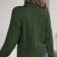 thumbnail image 4 of Herrnalise Womens 2024 Turtleneck Sweaters Cable Knit Long Sleeve Pullover Sweater Jumper Olive Green,M, 4 of 4