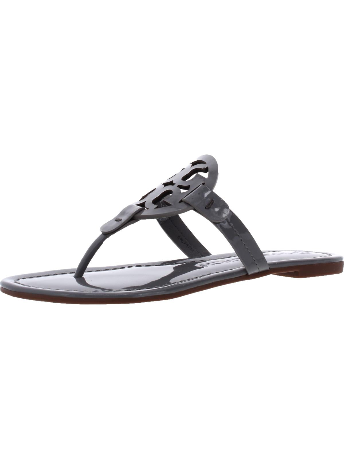 Tory Burch Womens Miller Patent Leather T-Strap Thong Sandals 