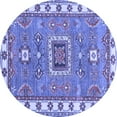 thumbnail image 1 of Ahgly Company Indoor Round Geometric Blue Traditional Area Rugs, 4' Round, 1 of 4