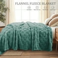 thumbnail image 7 of Exclusivo Mezcla Fleece Throw Blanket for Couch, Super Soft Warm Lightweight Checkered Pattern Blanket for All Seasons, Celadon, 50"x60", 7 of 7