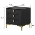 thumbnail image 4 of KULAGAGA Nightstand with 3 Drawers, End Side Table for Living Room Bedroom Black, 4 of 7