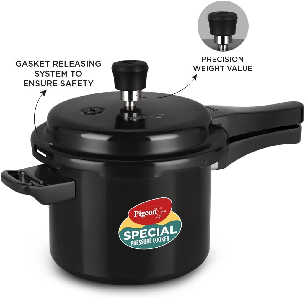 Pigeon Pressure Cooker - 10 Quart - Deluxe Aluminum Outer Lid Stovetop - Cook Delicious Food in Less Time: Soups, Rice, Legumes, and More - 10 Liters