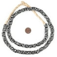 thumbnail image 2 of The Bead Chest Painted African Krobo Beads - Full Strand of Ghanaian Tribal Glass Beads for Necklace or Jewelry Making (Black Tribal), 2 of 3