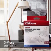 Hyper Tough 3-Pack 3-Outlet White Grounded Adapters, 15 Amps