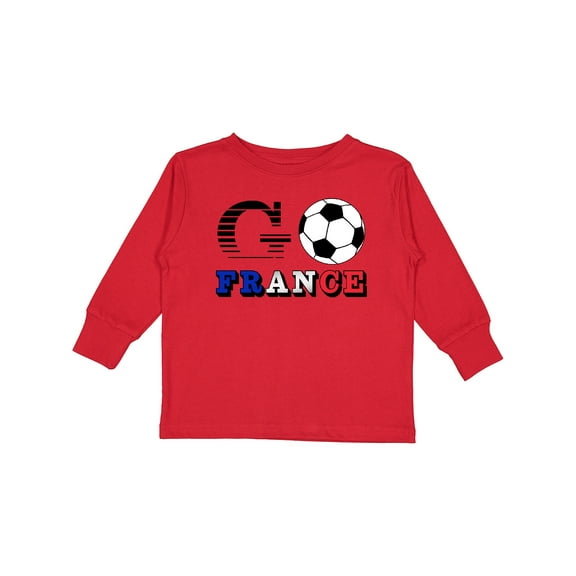 Inktastic Go, France- Soccer, Football Boys or Girls Long Sleeve Toddler T-Shirt