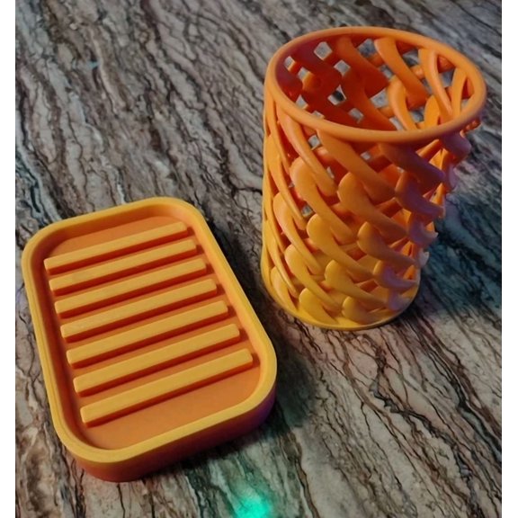3D Printed Soap Dish And Toothpaste Holder