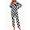 Black White Plaid, variant on Women's Pajama Sets 2 Piece Soft Lounge Outfits Pajamas for Women Long Sleeve Pleated Lounge Outfits and Long Pant With Pockets