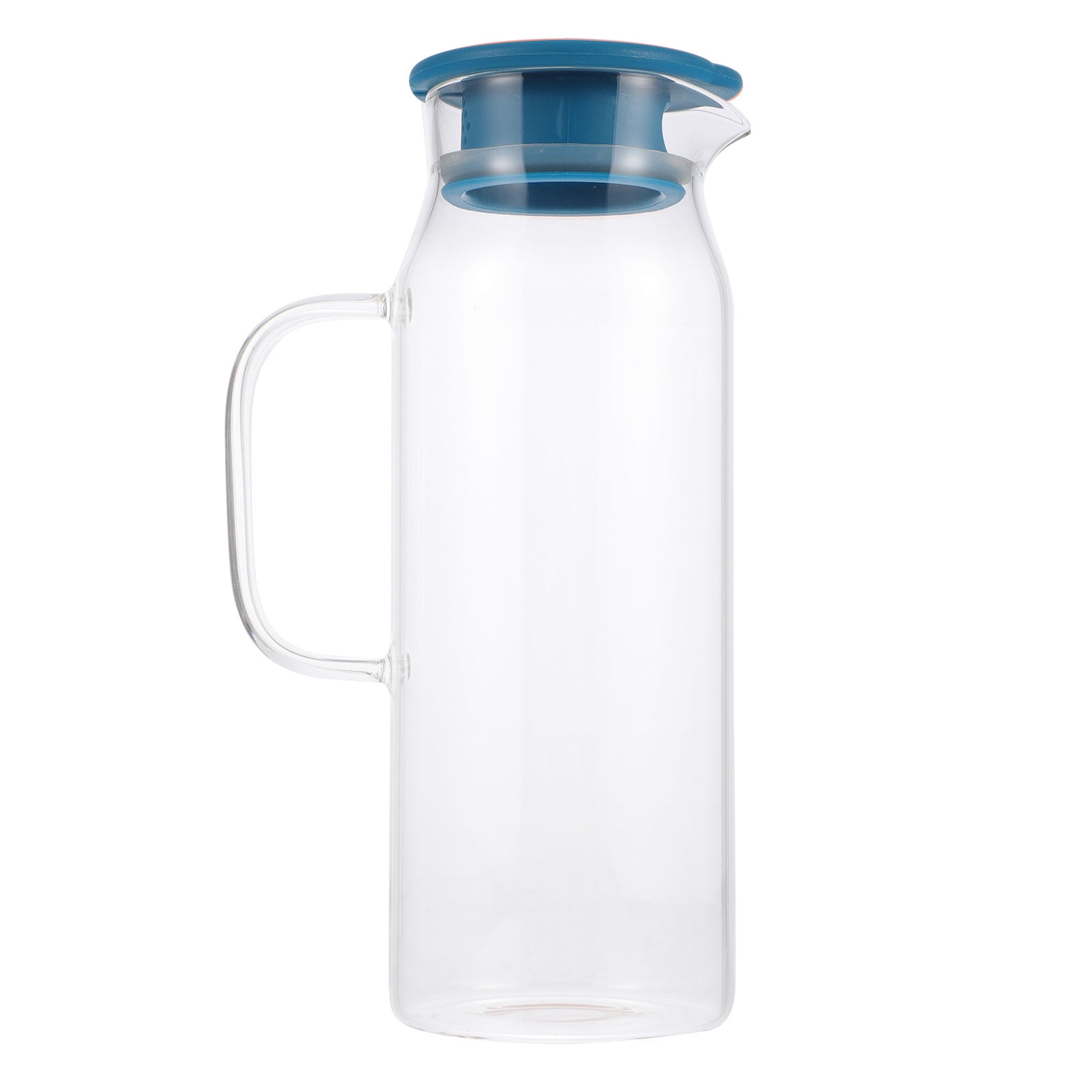 Glass Water Jug Lid Beverage Carafe Fridge Pitcher Kettle Cold Teapot