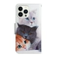 thumbnail image 5 of ELEHOLD Wallet Case for iPhone 15 Pro Max Folio Flip Case, Cute Pattern with Credict Card Slots Magnetic Clasp Soft Shockproof Leather Protective Case with Wrist Lanyard - Cats, 5 of 7