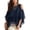 Navy #25, variant on Chiffon Cold Shoulder Tops for Women Layered Ruffle Flowy 3/4 Sleeve Tees Casual Summer lightweight Comfy Blouses