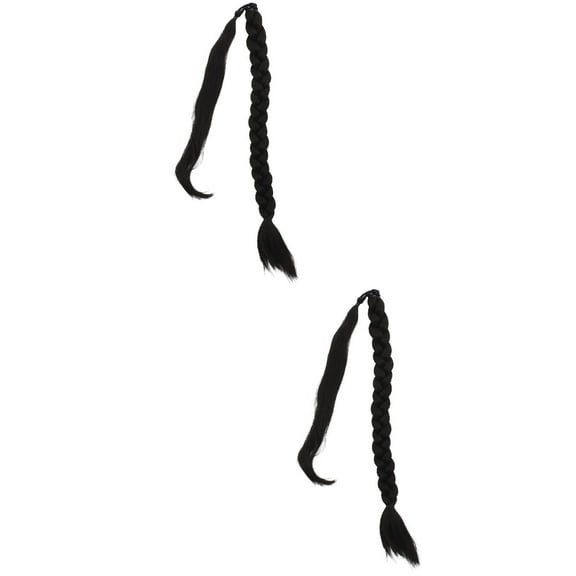 Masteelf 2pcs Wrap Around Ponytail Extension Long Braided Ponytail Wig Synthetic Hairpieces for Women