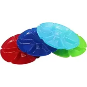 Black Duck Brand Set of 4 Assorted Colors Chip N Dip 11.5-inch Round 7-Section Serving Trays!