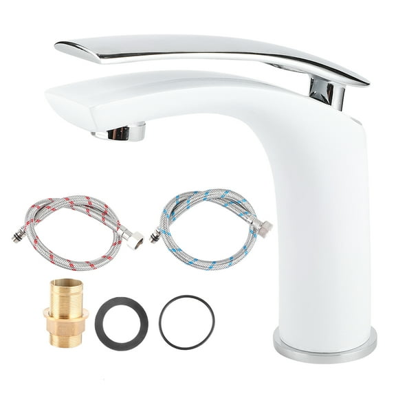 Bathroom Basin Faucet, Washbasin Faucet, White Bathroom Faucet, Bathroom Sink Faucet, Hot And Cold For Bathroom