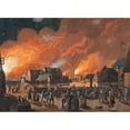 thumbnail image 3 of Christoffer Wilhelm Eckersberg 14x11 Black Modern Framed Museum Art Print Titled - Copenhagen, the Night Between 4th and 5th September Seen from Christianshavn (1806 - 1807), 3 of 5