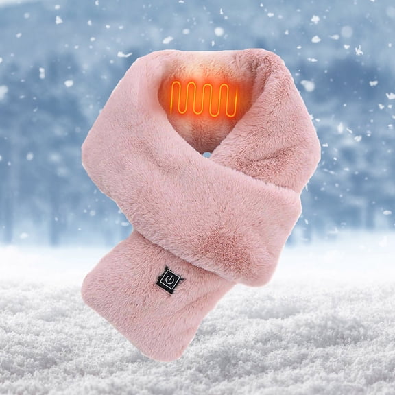 Qepwscx Heated Scarf for Women Men USB Heating Scarf Soft Warm Charge Heated Neck Warmer for Winter Neck Wrap for Hiking Car Office Home