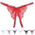 thumbnail image 4 of Thin G-String Open Crotch Transparent Thongs T Embroidered Underwear Women, 4 of 7