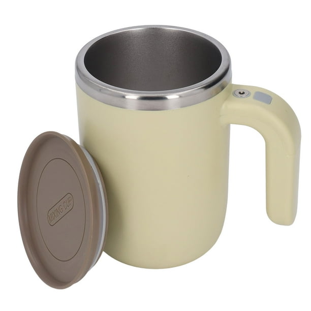 Taza de acero inoxidable con agitación automática y carga magnética para café, té, chocolate caliente y leche