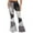 Black, variant on Simua Women Patchwork Flare Jeans Stretch High Waisted Bell Bottom Color Block Denim Pants