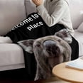 thumbnail image 3 of Funny Koala Blanket Soft Cozy Warm Twin Blanket for Bed, Plush Fuzzy Flannel Fleece Blankets for Sofa, Welcome To OUR Place Modern Retro Throw Blankets for Couch, Lightweight Gifts for Men, 60"x80", 3 of 9