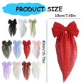 thumbnail image 3 of 2 Pack Lace Curtain Tiebacks, Elegant Bow Curtain Ties with Clips, Decorative Sheer Curtain Holdbacks, Vintage Curtain Tie Backs for Bedroom Dining Room Romantic Home Decor (Red), 3 of 5