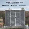 thumbnail image 3 of Outsunny 8' x 4' Resin Outdoor Storage Shed, Plastic Shed with Floor, Window, Lockable Doors and Vents, Gray, 3 of 9