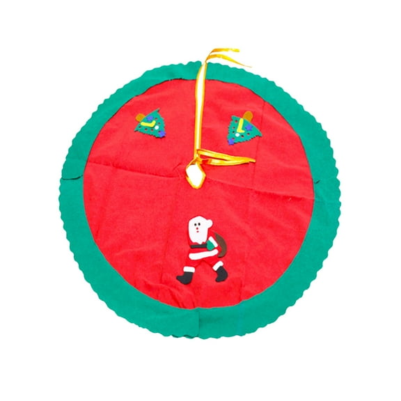 Hibiscsu Christmas Decoration 90cm Christmas Tree Skirt Christmas Tree Decoration Ornaments Red Santa Claus Apron