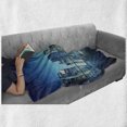 thumbnail image 6 of Cityscape Soft Flannel Fleece Throw Blanket, Big City Night Panorama from a Balcony with Skyscrapers, Cozy Plush for Indoor and Outdoor Use, 60" x 80", Pale Yellow Night Blue, by Ambesonne, 6 of 6