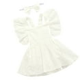 thumbnail image 5 of Robe Fille Dos Nu Été Robe Bébé Vêtements en Dentelle Robe Nourrisson Dentelle Ajourée Dentelle Ajourée Robe Bandeau, 90cm, 5 of 5